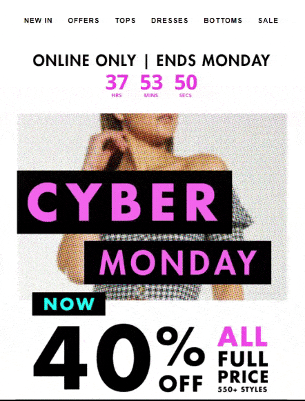 Holiday email marketing examples - Cyber Monday