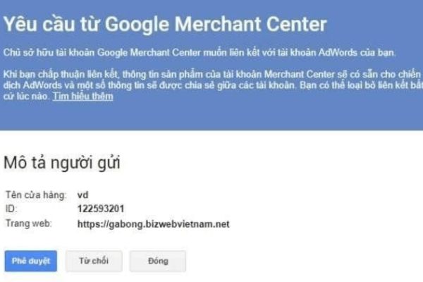 liên kết tài khoản gmc với google ads